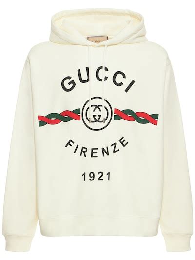 Gucci Firenze Popover Felpa con cappuccio Bianco Uomo